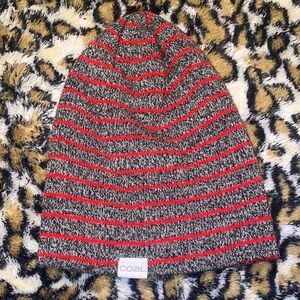 Coal Heathered Gray & Red Striped Beanie